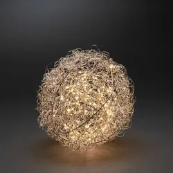 KONSTSMIDE LED Drahtball, 30 cm mit 160 warmweißen Dioden, 4,5V, Innen, transparentes Kabel
