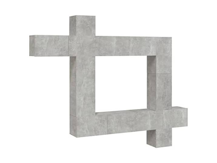 Todiikf 9-TLG. TV-Schrank-Set Wandmontage Modular Betongrau Modulares Wohnwand-Set für Wohnzimmer und Jugendzimmer: 9 schwebende Elemente schaffen viel Stauraum am Fernseher.