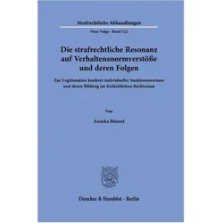 Bünzel:Die strafrechtliche Resonanz auf, Fachbücher von Annika Bünzel