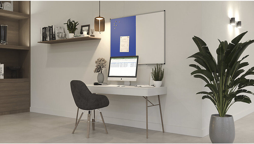 UNITE Kombiboard, Filz und magnetischer Stahl, BxH 1200 x 900 mm, weiß/blau Legamaster