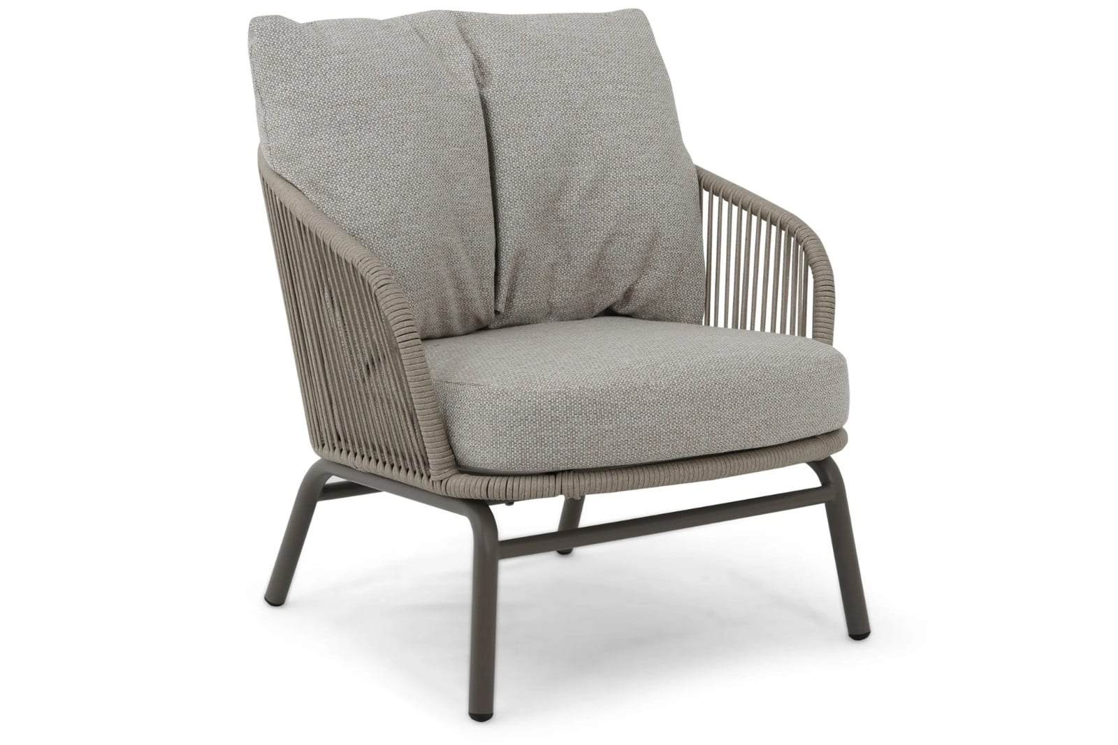 Coco Livo lounge tuinstoel in bruin en grijs met aluminium frame