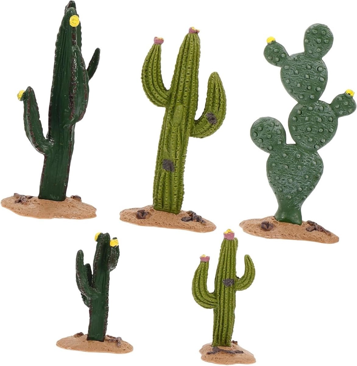 Set van 5 diverse kunstcactussen en vetplanten in pot voor decoratie van je huis