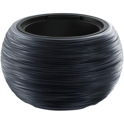 Blumentopf PROSPERPLAST "FURU BO", grau (anthrazit), H:23cm Ø:37,8cm, Kunststoff, Pflanzgefäße