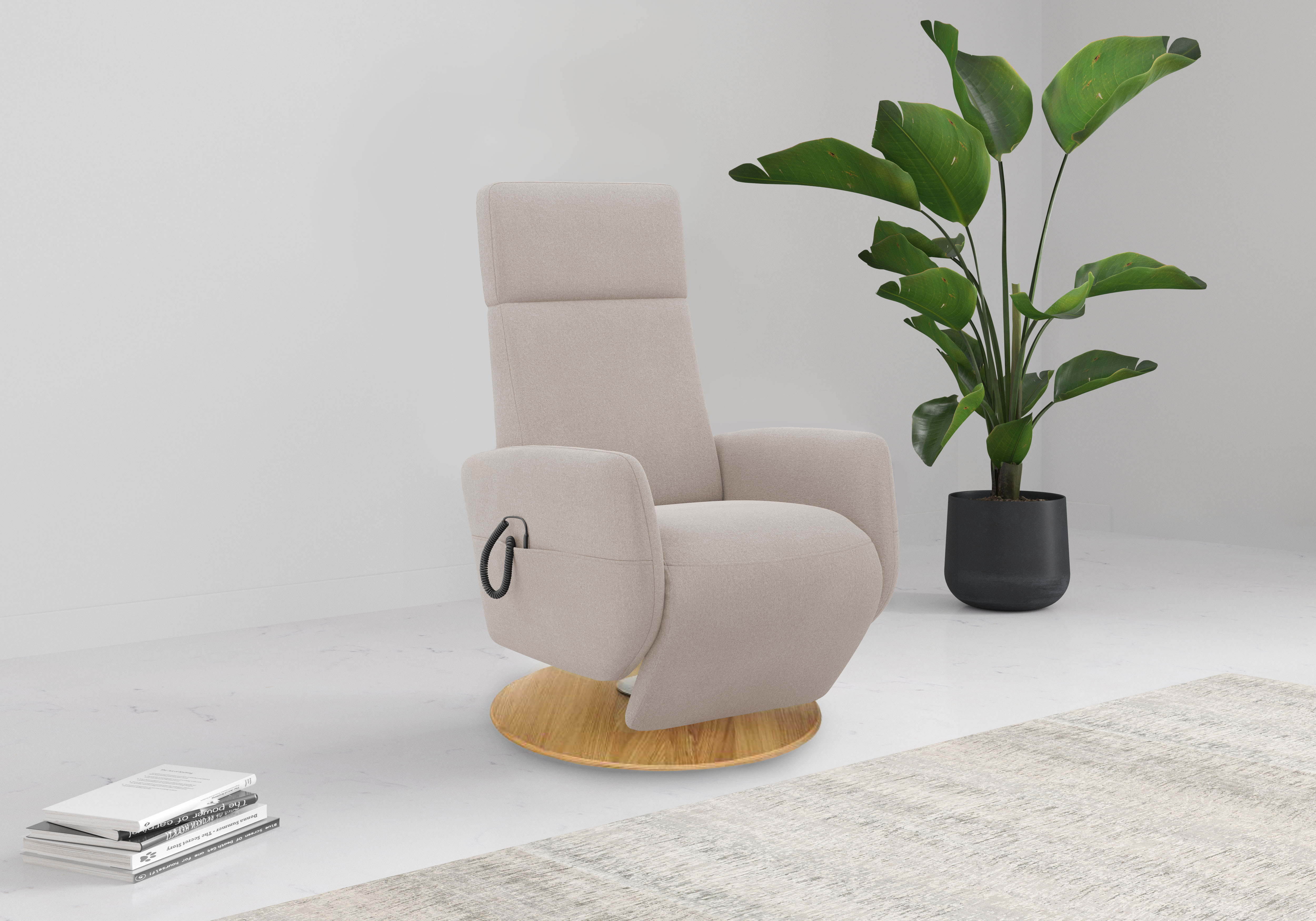 TV-Sessel OTTO HOME "Rochelle mit Kopfteilverstellung & Drehfunktion, weitere Funktionen", grau (elefant), B:71cm H:110cm T:82cm, 100% Polyester, Sessel, TV-Sessel mit Drehfunktion 360 Grad