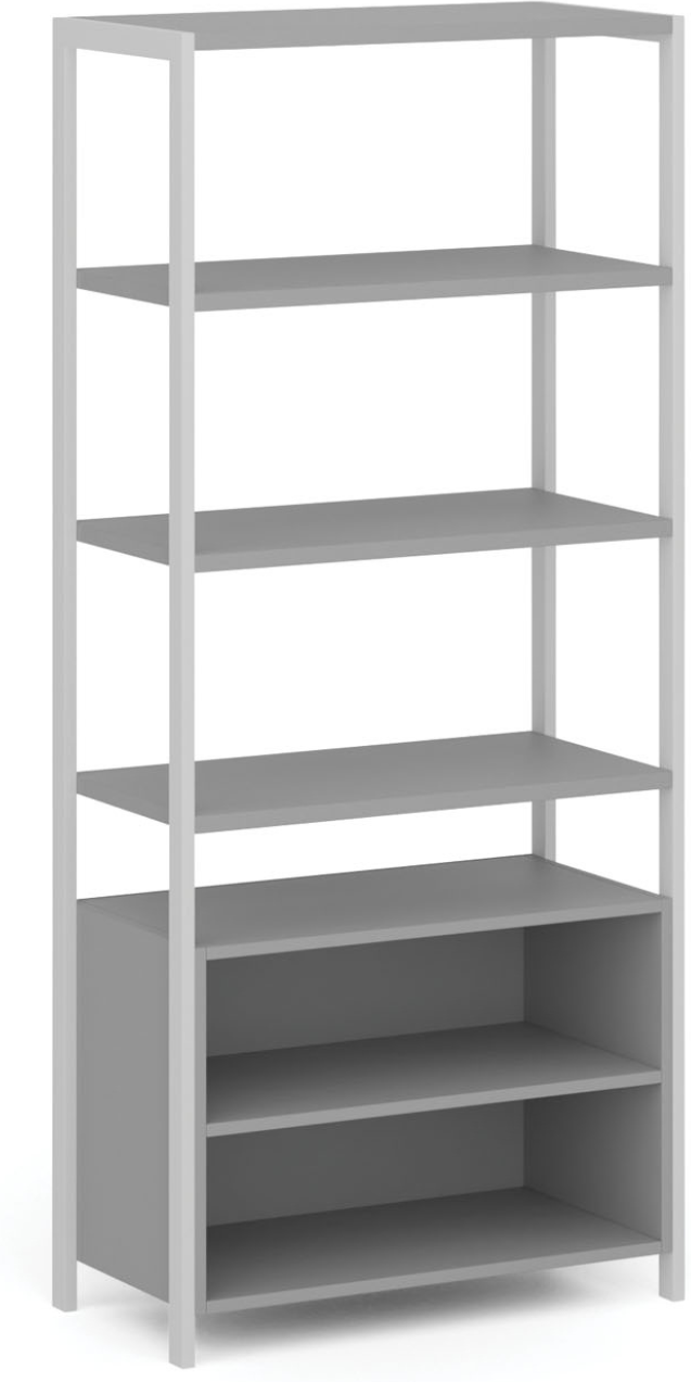 B2B Partner HOME OFFICE Regalwand mit Regalschrank, weiß/grau
