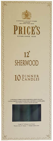 Price's Prices 12 Sherwood Pack Of 10 Evergreen Candles