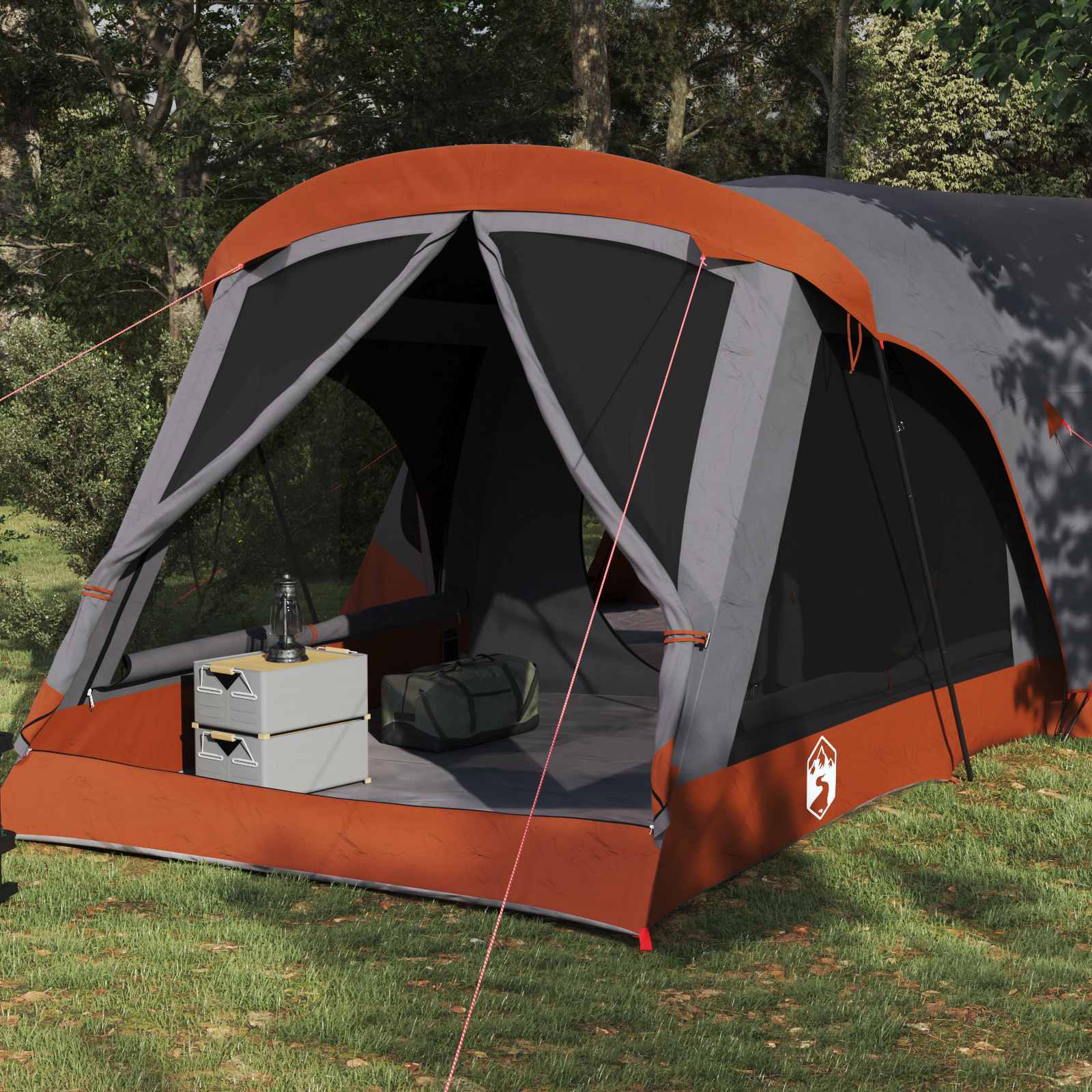 vidaXL Tente familiale 14 personne Gris et orange