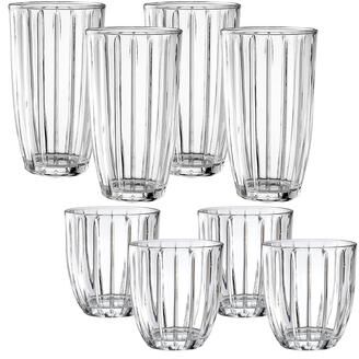 Jay Imports Capri 8-Piece Glassware Set - 4 Coolers (16Oz) & 4 DOF Glasses (10Oz)
