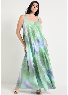 Plus Size Women's Sequin Swing Maxi Dress by June & Vie in Cool Multi Mist (Size 14/16)