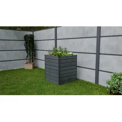 GroJa Solid Rhombus Stecksystem Hochbeet Cube 70 x 70 x 79 cm  Steingrau co-extrudiert