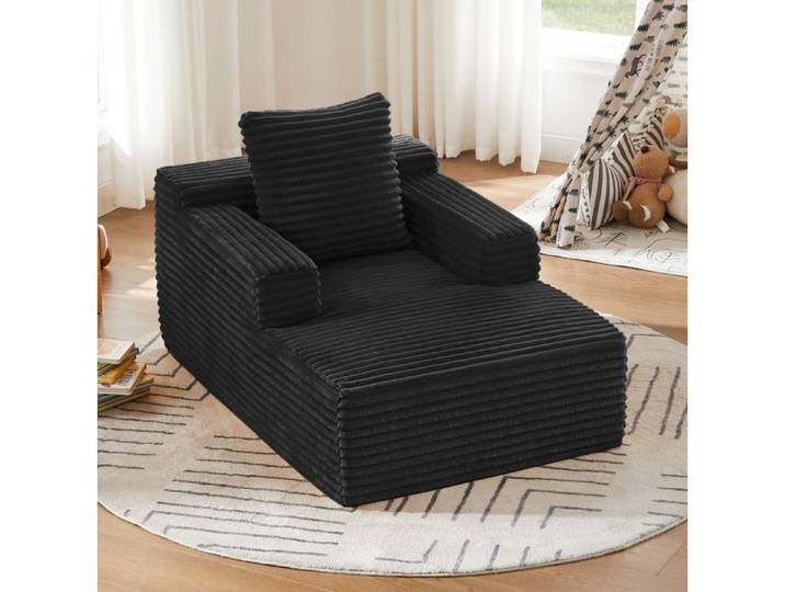 Chaise longue canapé sans armature en velours côtelé fauteuil de détente sans montage pour salon