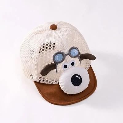 Inspire Select Kids Cartoon Dog Mesh Baseball Cap Adjustable Summer Sun Hat For Toddlers brown 18.1 20.5 In