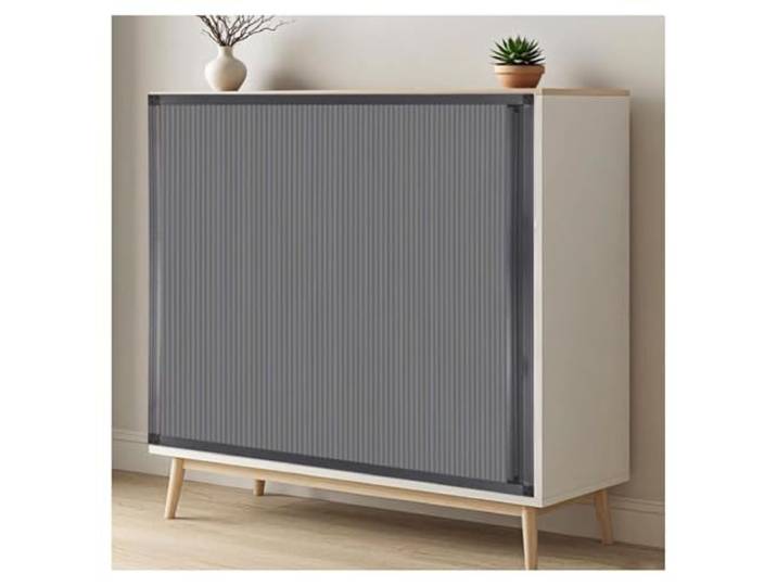 Vollständig Verdunkelnde Falttür,Rollladen-Küchenschrank-Set,Unsichtbare Falttüren, Trenngitter,ohne Bohren für Küche und Bad,(Gray,70x70cm)