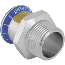Geberit, Rohrverbindungstechnik, Gas-Übergang Mapress d 28mmxR 1, AG, f Nat u Fl.-Gas, ES