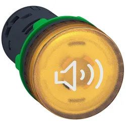 Schneider Electric XB5KS2M8 Buzzer, Summer, Harmony XB5, Kunststoff, beleuchtet, gelb, 22mm, 90dB, 230V AC