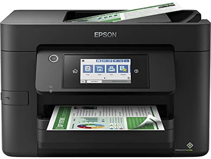Epson WorkForce Pro WF-4825DWF 4-in-1 multifunctionele printer: dubbelzijdige printer/scanner/kopieerapparaat/fax, A4, kleureninkjet, wifi direct, ethernet, oplader, compact