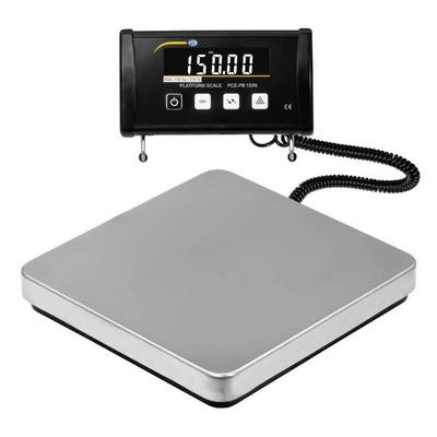 PCE Instruments Plattformwaage PCE-PB 150N bis 150 kg |Ablesbarkeit 50 g |USB |PEAK |Hold |Netz- & Batteriebetrieb