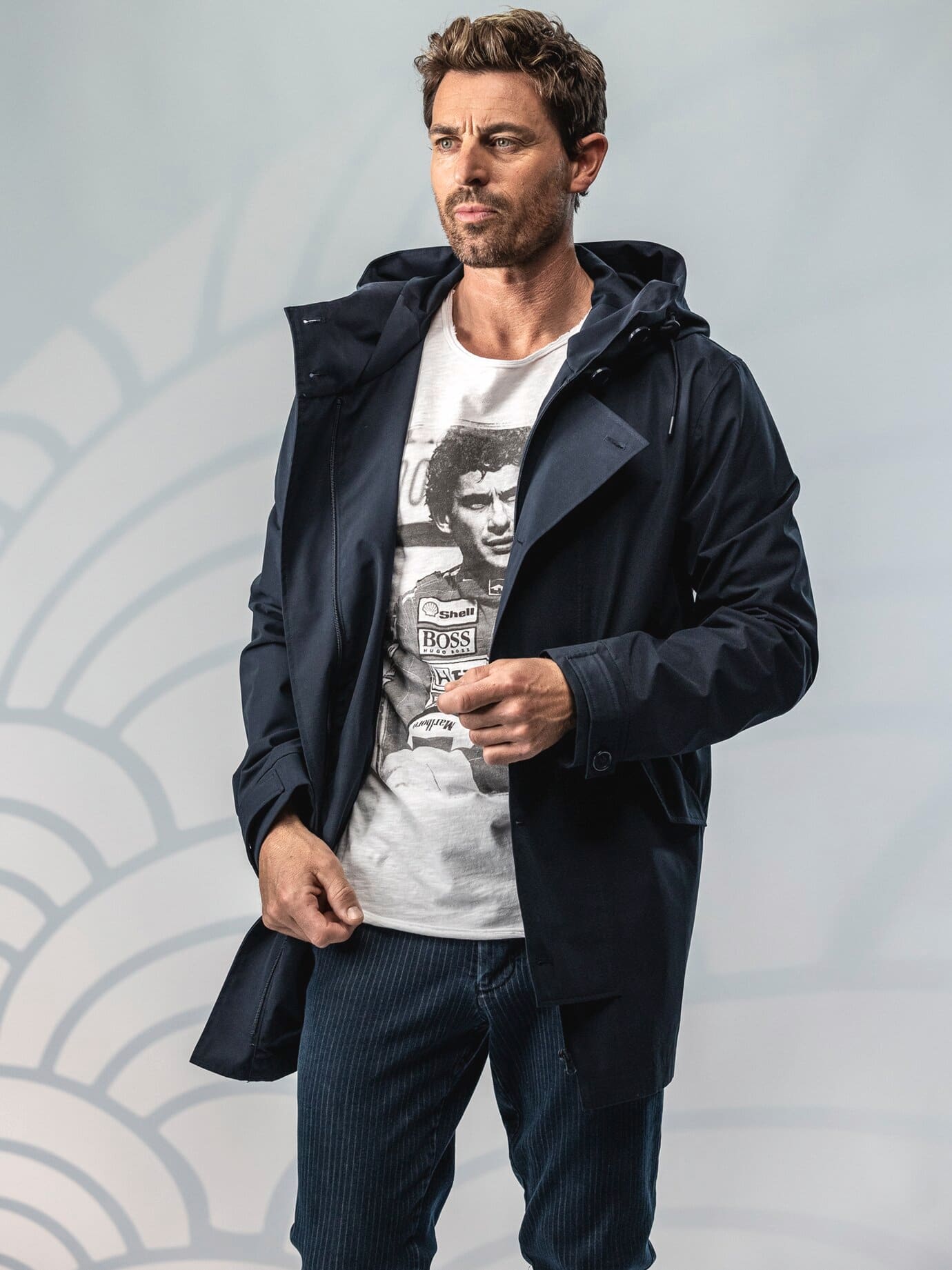 Mey & Edlich Doppelschlag-Regenjacke Blau 46
