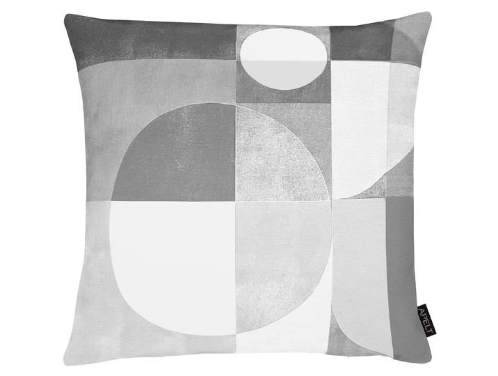 Dekokissen APELT Yann , grau (grau, bedruckt), B:46cm H:0,5cm L:46cm, Polyester, Dekokissen_Sitzkissen_Kissenhüllen, Dekokissen