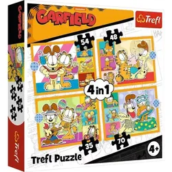 Trefl: Garfield liebt Lasagne 4-in-1 Puzzle - 35, 48, 54, 70 Teile