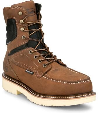 "Justin Boots Hardwire 8"" Moc Steel Toe - Mens 10.5 Brown Boot E2"