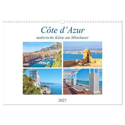 Côte d’Azur - malerische Küste am Mittelmeer (Wandkalender 2027 DIN A3 quer), CALVENDO Monatskalender