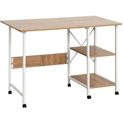 SCHREIBTISCH MDF, Weiß+Natur