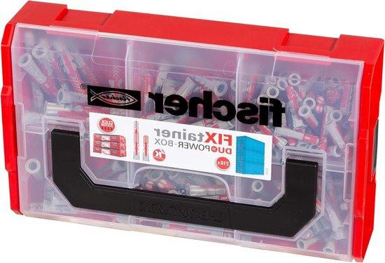 Fischer DUOPOWER universele pluggen set met opbergbox, 210 stuks