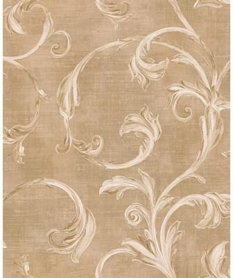 Seabrook Designs Ekin Scroll Unpasted Wallpaper
