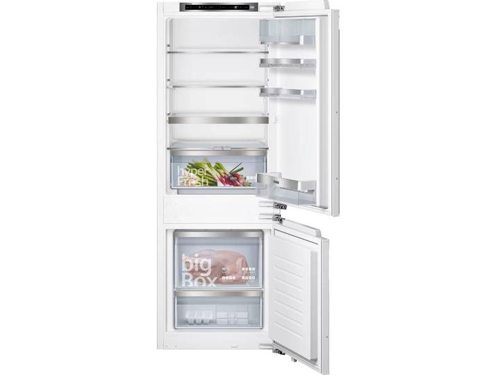 SIEMENS Einbaukühlgefrierkombination KI77SADE0 , Energieeffizienz: E, weiß, Rechtsanschlag, wechselbar, Kühlschränke, HyperFresh Plus: längere Frische für Obst und Gemüse, Einbaukühlgefrierkombination