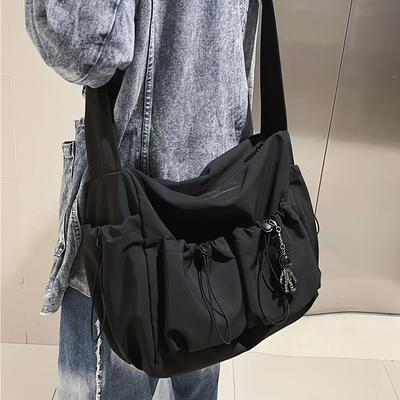Fashion Crossbody Bag With Drawstring Accent And Zipper Closure Fashion Crossbody Bag With Drawstring Accent And Zipper Closure