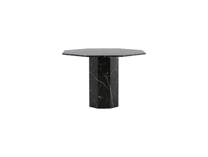 Table à manger design effet marbre noir MARBY noir 110x110x75cm