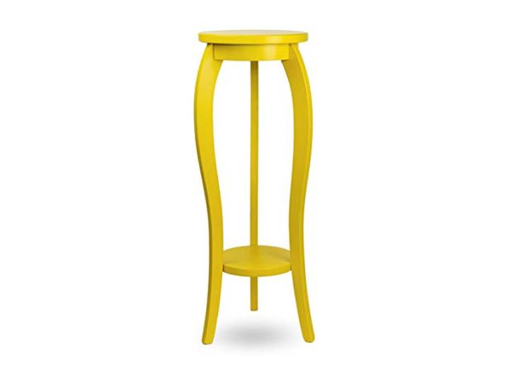 bixard Ständer Hocker Beistelltisch Konsole aus echtes Holz (Gelb, 28x75)