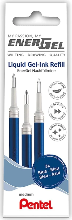 Pentel 3 EnerGel Gelschreiberminen blau