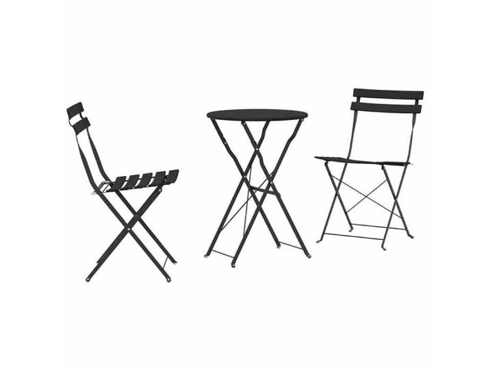 VD Ensemble bistro pliant 3 pcs Anthracite Acier Mobilier outdoor @EU20297BONE
