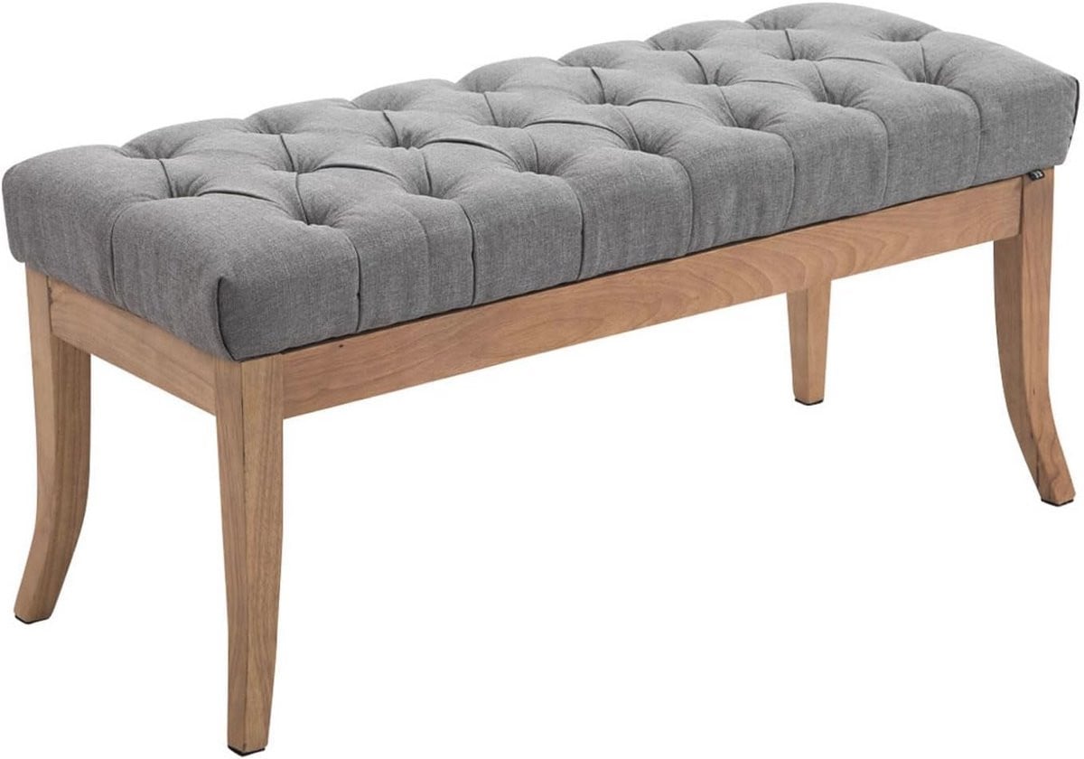 Chesterfield Design Bank - Grijs, Breedte: 100 cm