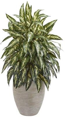 Nearly Natural Aglonema Artificial Plant in Sand Colored Planter