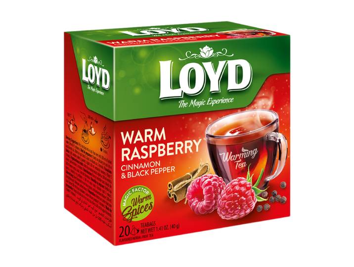 Sachets de thé à la framboise réchauffants LOYD 20 x 2 g