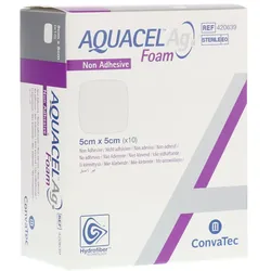 Aquacel Ag Foam nicht adhäsiv 5x5 cm Ver 10 St