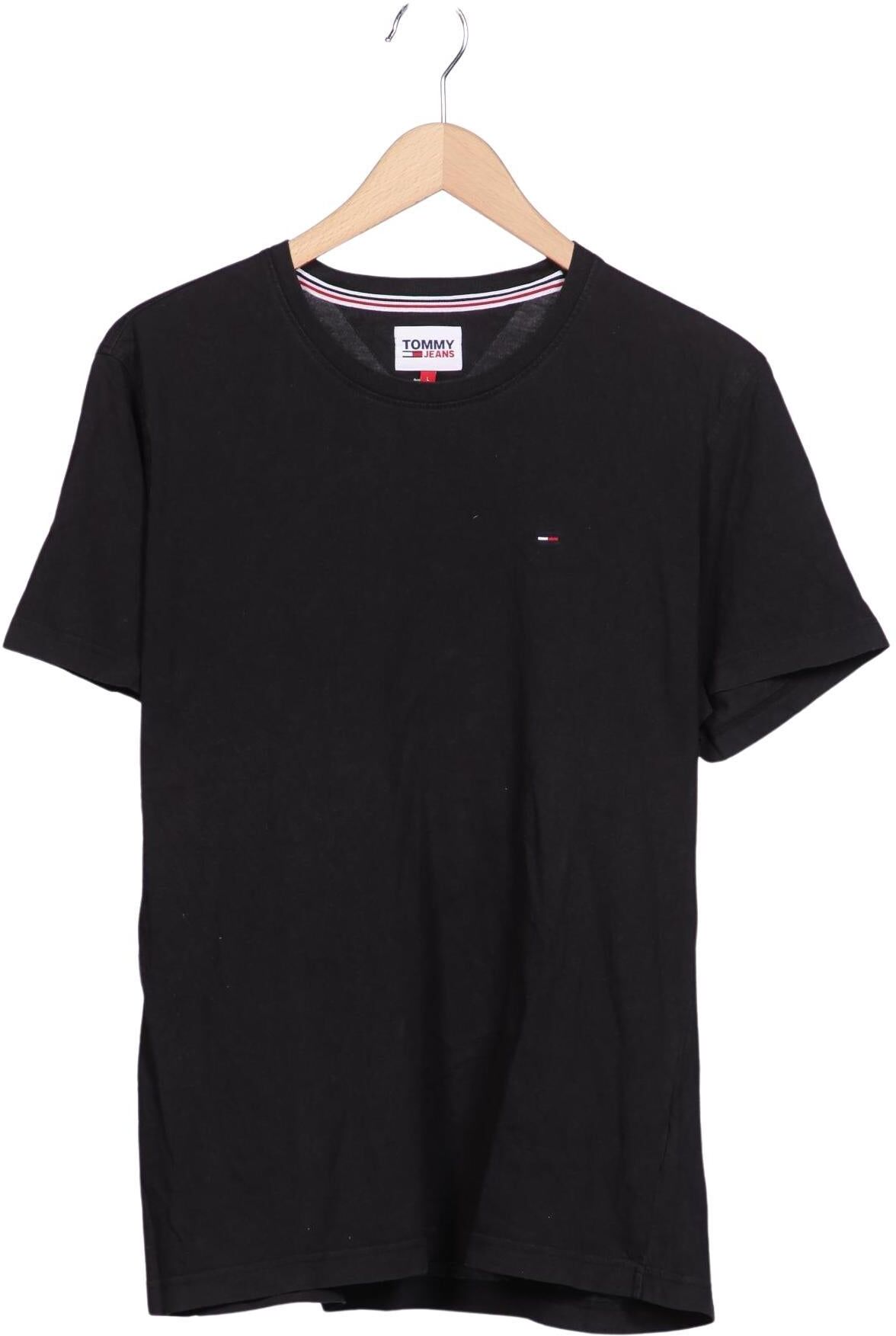 Tommy Jeans Herren T-Shirt, Schwarz, Gr. L, Baumwolle - Second Hand