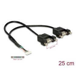 Delock USB-Kabel USB 2.0 USB-Pfostenbuchse, USB-A Buchse 0.25 m Schwarz 84839