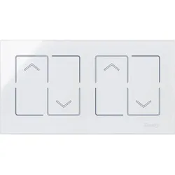 Kopp 853322010 HKi8-Glas-Sensor, 2-fach, für 2x Jalousieschalter/-taster, Farbe: weiß
