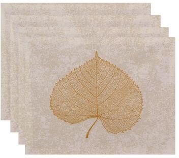 E by Design 18x14-inch, Leaf Study, Floral Print Placemat (Set of 4)
