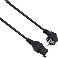Helos Netzanschlusskabel, Schutzkontaktstecker 90° auf C15, schwarz, 1,8m