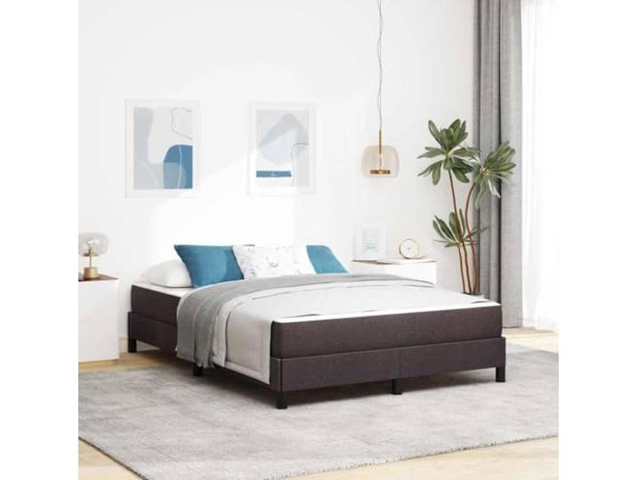 Atmungsaktiver Stoff Holzwerkstoff Minimalistisch Elegant Braun 140 x 200 Boxspringbett mit Matratze Dunkelbraun 140x200 cm Stoff Doppelbett mit Bonnell Federkern Lattenrost Komfortabel Schlafzimmer