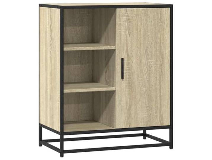HKTMGDNG Sideboard Sonoma-Eiche 62x35x76 cm Kommode Metallgestell Vielseitige Aufbewahrung für Esszimmer, Flur und Schlafzimmer mit praktischen Griffen und stabiler Standfestigkeit.