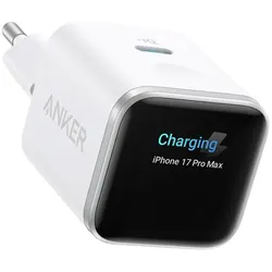 Anker Nano GaN Smart Display Charger (45 W, 1 Port), USB Ladegerät, Weiss