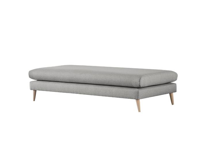 Hockerbank Kayena 181 x 44 x 78cm Grau Buche Hell Webstoff Inas: Platin