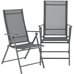 Helloshop26 - Set aus 2 Gartenstühlen mit dunkelgrauen Armlehnen