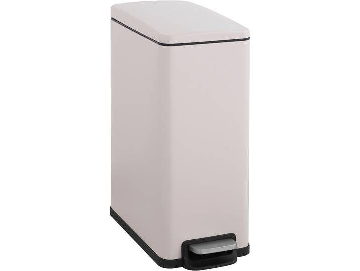 Mülleimer OTTO HOME Joonah, Soft Close, schmal und kompakt , beige, B:25,5cm H:63,2cm T:51,6cm, Edelstahl, Mülleimer, Mülleimer, Nischen-Mülleimer, Treteimer, Kosmetikeimer mit Deckel